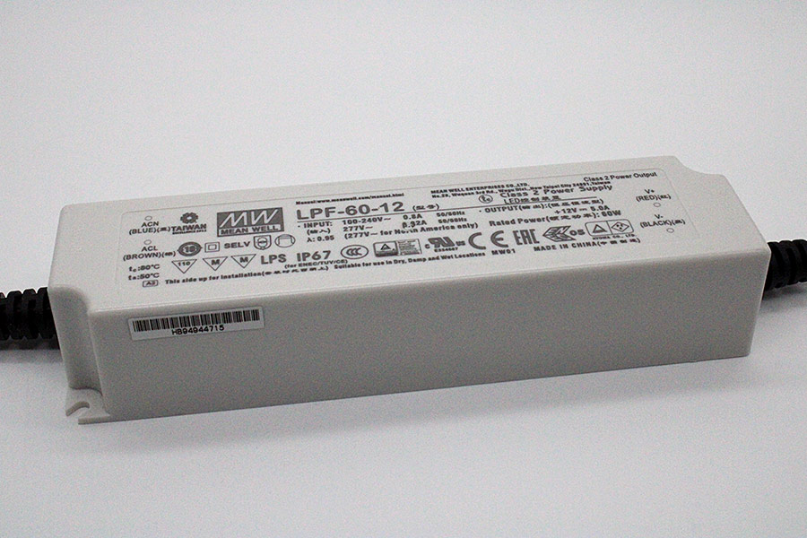 LED Konverter, Mean Well, 12 Volt, 60 Watt, Möbelmontage